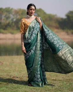 Madhurima Blockprinted Dola Silk Saree - RB
