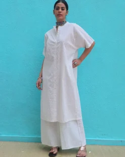 Magadhi Cotton Kurta Set - Safed