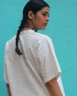Magadhi Cotton Kurta Set - Safed