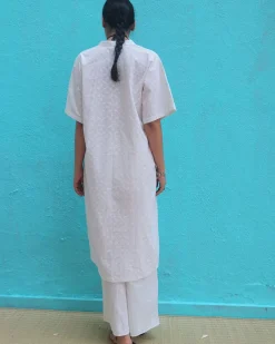 Magadhi Cotton Kurta Set - Safed