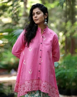 Magnolia’s Mist Pink Handblock Top - MMG