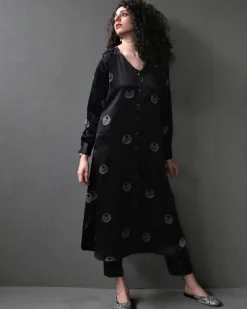Mahrosh Block printed Mashru Silk Kurta Set