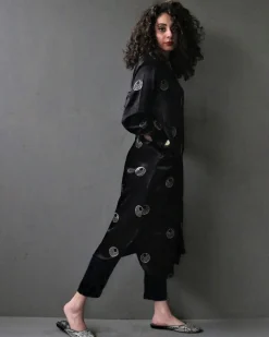 Mahrosh Block printed Mashru Silk Kurta Set