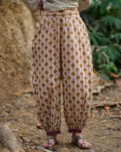 Malika Ivory Block Printed Cotton Pant - WW