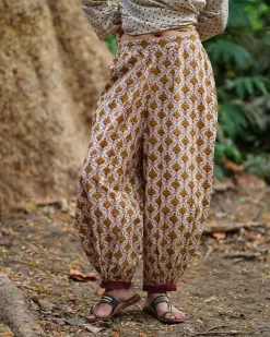 Malika Ivory Block Printed Cotton Pant - WW
