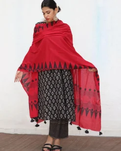 Marley Blockprinted Cotton Dupatta - NOMAD
