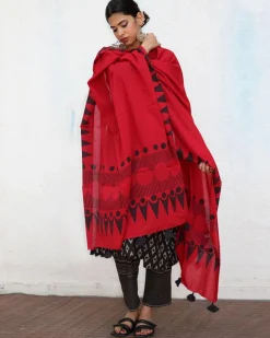Marley Blockprinted Cotton Dupatta - NOMAD