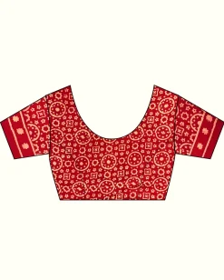 Maroon Block Printed Cotton Mul Saree - God