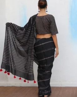 Matilda Hand Blockprinted Cotton Saree - Fmtm