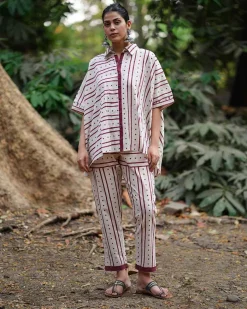 Megha Re Ivory Block Printed Cotton Shirt - WW