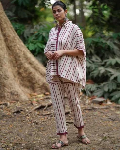 Megha Re Ivory Block Printed Cotton Shirt - WW