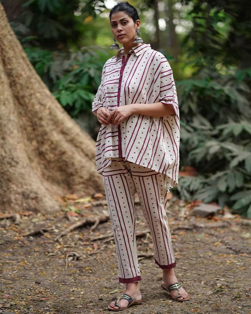 Megha Re Ivory Block Printed Cotton Shirt - WW