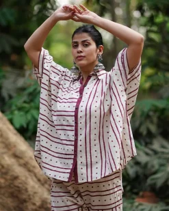 Megha Re Ivory Block Printed Cotton Shirt - WW