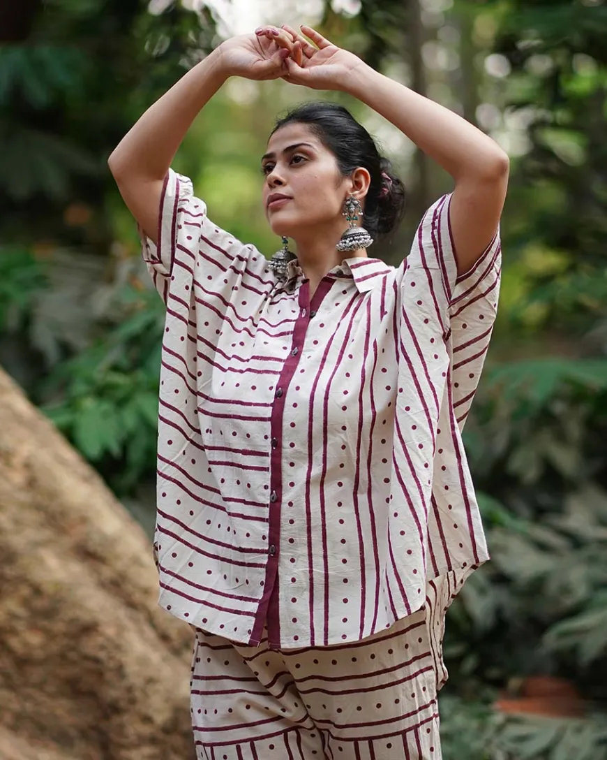 Megha Re Ivory Block Printed Cotton Shirt - WW