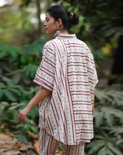 Megha Re Ivory Block Printed Cotton Shirt - WW