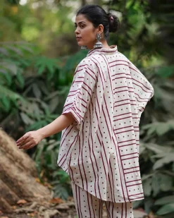Megha Re Ivory Block Printed Cotton Shirt - WW