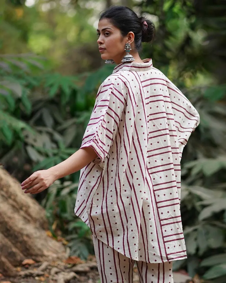 Megha Re Ivory Block Printed Cotton Shirt - WW