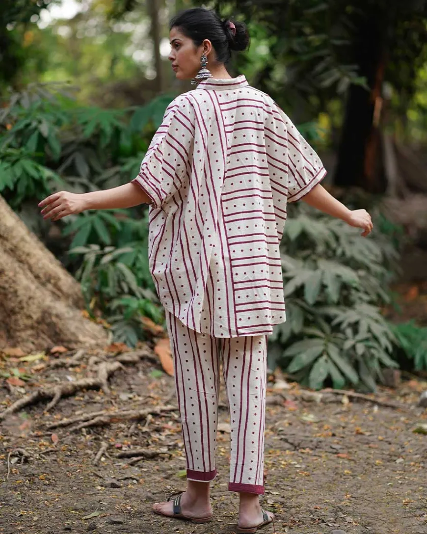 Megha Re Ivory Block Printed Cotton Shirt - WW