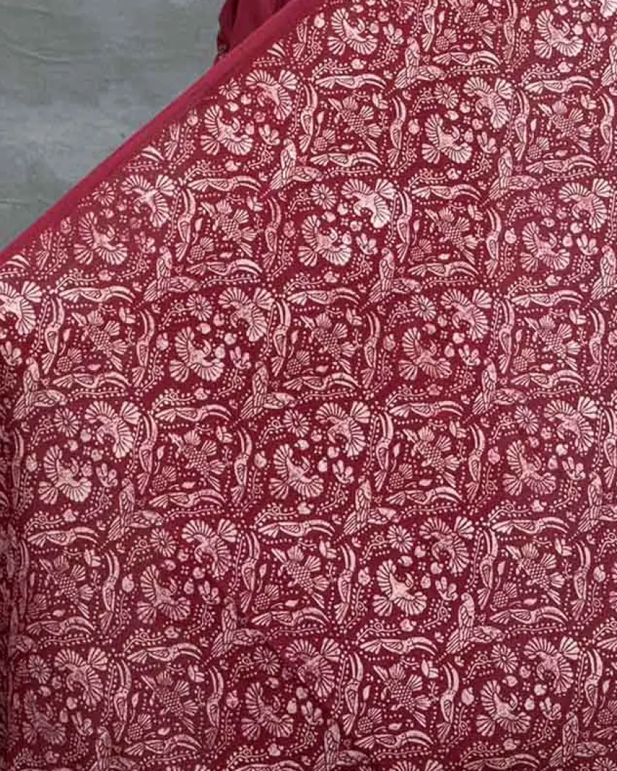 Melody of Meadows Blockprinted Cotton Dupatta