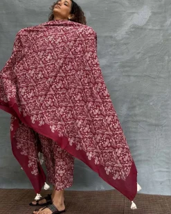 Melody of Meadows Blockprinted Cotton Dupatta