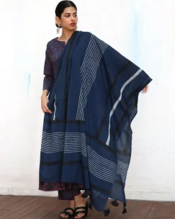 Meredith Blockprinted Cotton Dupatta - NOMAD