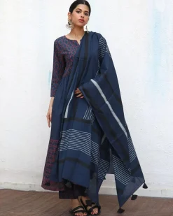 Meredith Blockprinted Cotton Dupatta - NOMAD