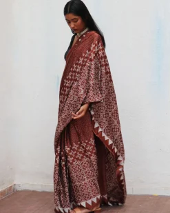 Mi Alma Blockprinted Modal Silk Saree