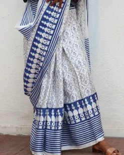 Mia Kara Blockprinted Modal Silk Saree