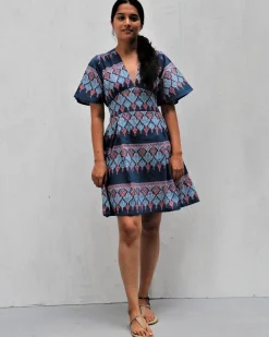 Midnight Dream Hand Block-Printed Cotton Dress -  Neelanjali