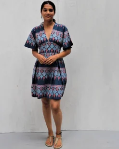 Midnight Dream Hand Block-Printed Cotton Dress -  Neelanjali