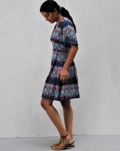Midnight Dream Hand Block-Printed Cotton Dress -  Neelanjali