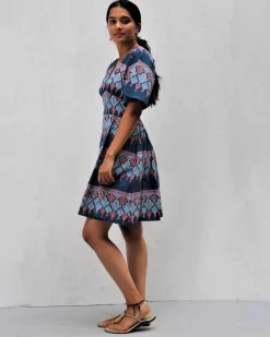 Midnight Dream Hand Block-Printed Cotton Dress -  Neelanjali