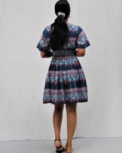 Midnight Dream Hand Block-Printed Cotton Dress -  Neelanjali