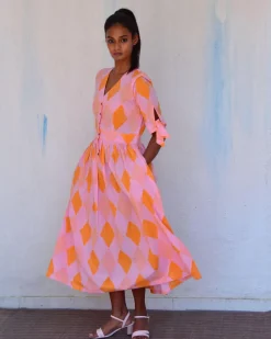 Miranda Handblockprinted Cotton Dress-Sor