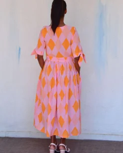 Miranda Handblockprinted Cotton Dress-Sor