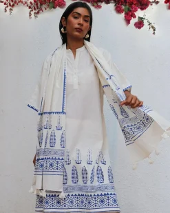 Mirasol Blockprinted Cotton Stole - BGVL