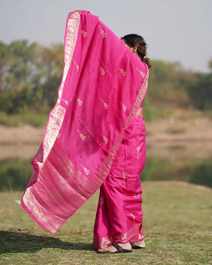 Mohana Blockprinted Dola Silk Saree - RB
