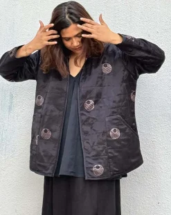 Moonchild Mashru Silk Reversible Quilted Jacket