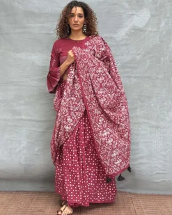 Moonlight Blockprinted Cotton Saree - Soil