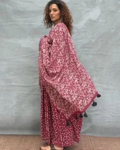 Moonlight Blockprinted Cotton Saree - Soil