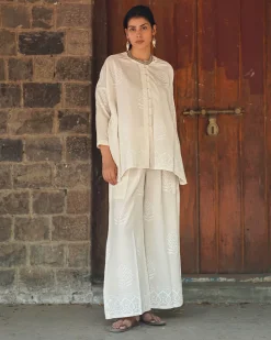 Morning Butter Ivory Block Printed Top - SFD
