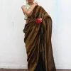 Mrinal Handwoven Linen Zari Saree