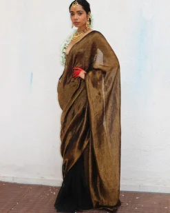 Mrinal Handwoven Linen Zari Saree