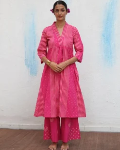 Mrinali Block printed Cotton Kurta Set - Flower Girl