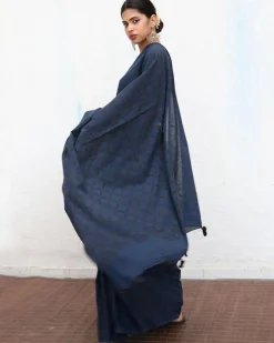 Msafiri Blockprinted Cotton Saree - NOMAD