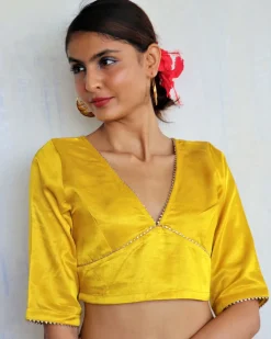 Mudita Mashru Silk Blouse- Roshni