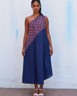 Mystic Sea Handblockprinted Cotton Dress-Sor