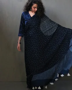 Nadia Handblockprinted  Modal Silk Saree