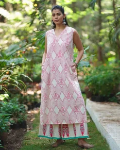 Nargis’s Noor Blush Pink Hand Block Print Kurti - MMG