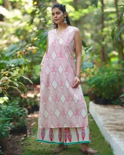 Nargis’s Noor Blush Pink Hand Block Print Kurti - MMG